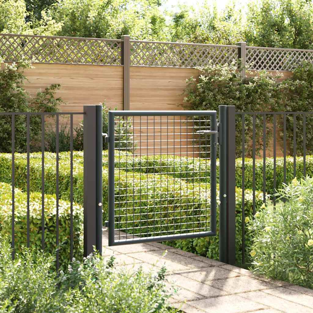 Cancello Per Giardino In Acciaio Zincato 100x125 Cm Grigio