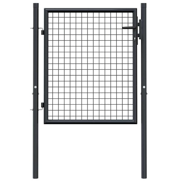 Cancello Per Giardino In Acciaio Zincato 100x125 Cm Grigio - Image 4