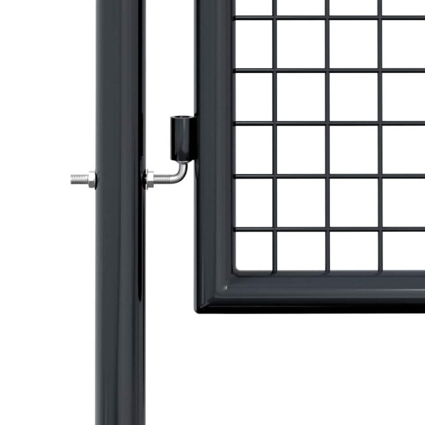 Cancello Per Giardino In Acciaio Zincato 100x125 Cm Grigio - Image 5