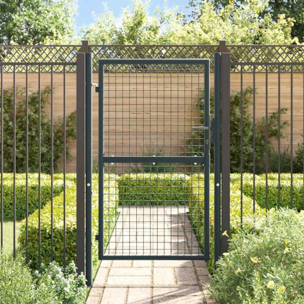 Cancello Per Giardino In Acciaio Zincato Grigio 100x200 cm - Image 3