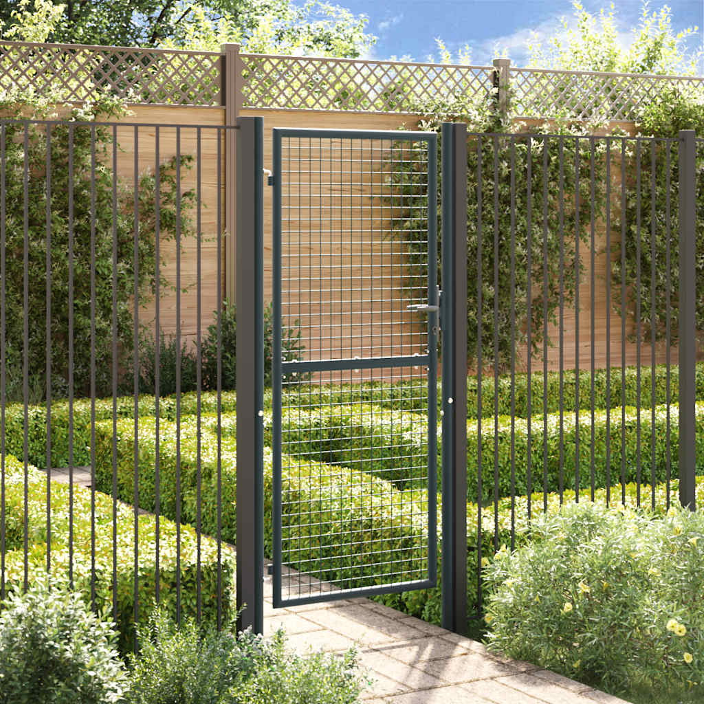 Cancello Per Giardino In Acciaio Zincato 100x250 Cm Grigio
