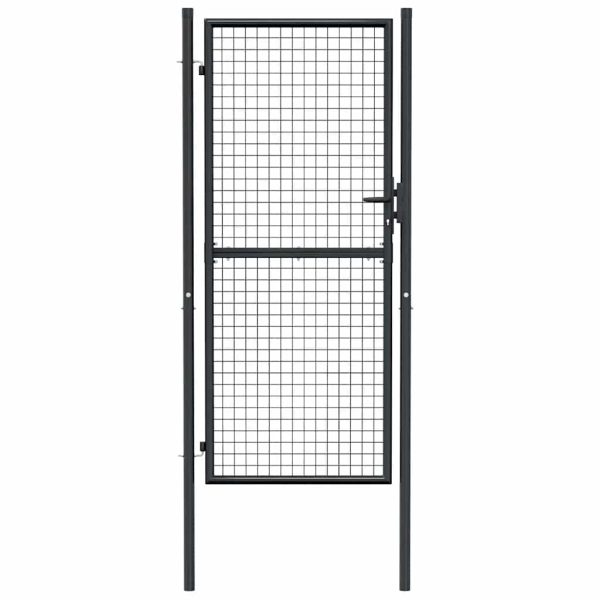Cancello Per Giardino In Acciaio Zincato 100x250 Cm Grigio - Image 4