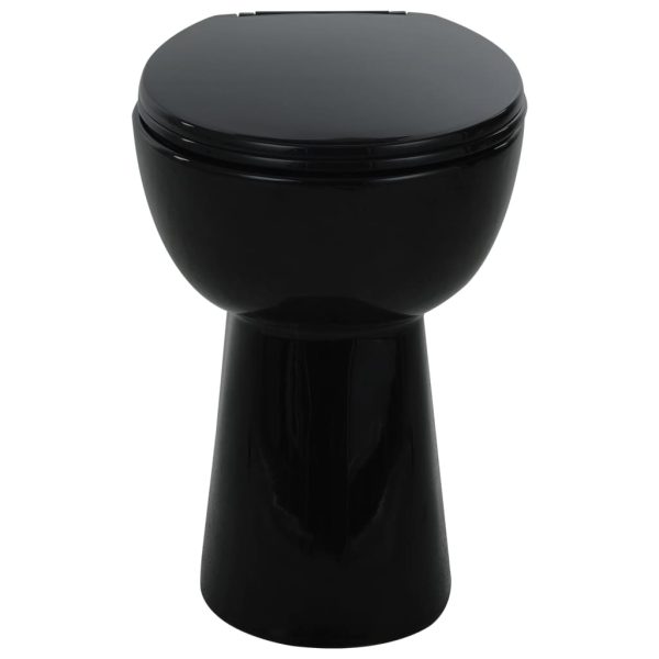 Wc Sospeso Con Design Senza Bordi 7 Cm Più Alto Ceramica Nera - Image 4