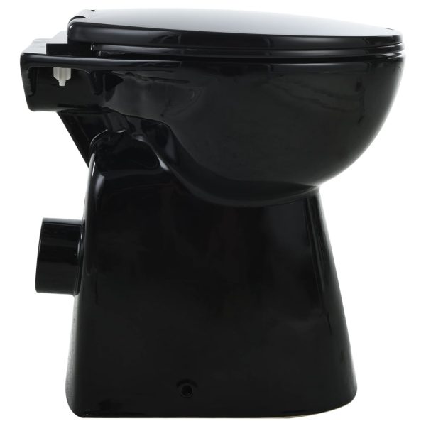 Wc Sospeso Con Design Senza Bordi 7 Cm Più Alto Ceramica Nera - Image 5