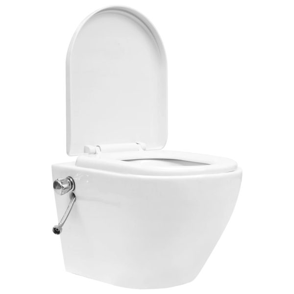 Toilette Senza Bordo Sospesa Con Funzione Bidet Ceramica Bianca - Image 5