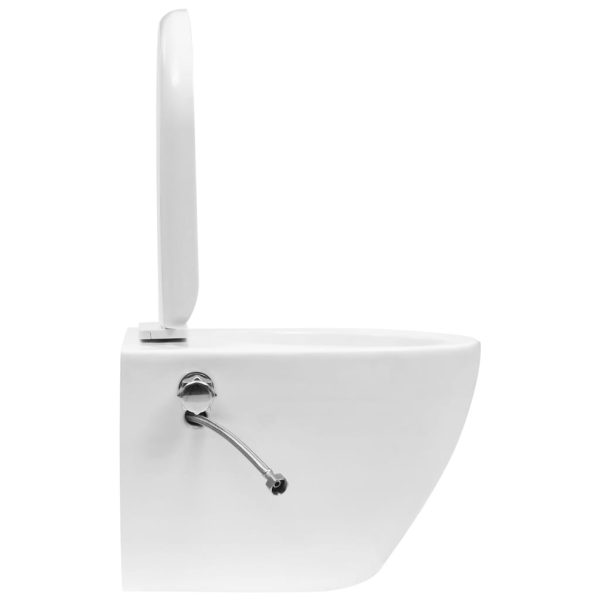 Toilette Senza Bordo Sospesa Con Funzione Bidet Ceramica Bianca - Image 6