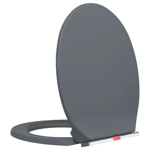 Copriwater Chiusura Ammortizzata E Sgancio Rapido Grigio Ovale - Image 3