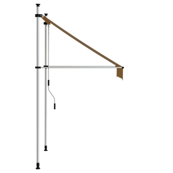Tenda Da Sole Retrattile Manuale 100 Cm Strisce Arancio Bianche - Image 3