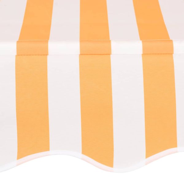 Tenda Da Sole Retrattile Manuale 100 Cm Strisce Arancio Bianche - Image 4