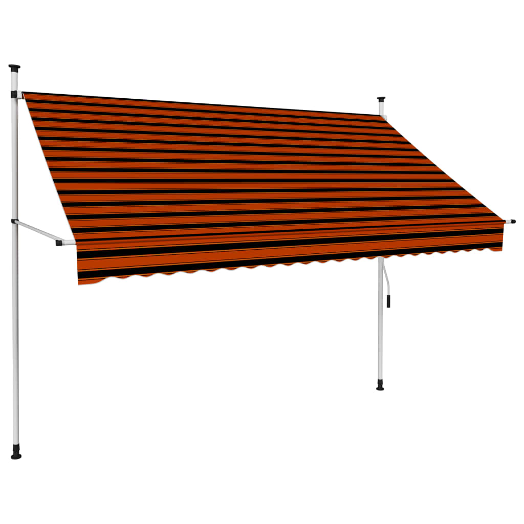 Tenda Da Sole Retrattile Manuale 250 Cm Arancione E Marrone