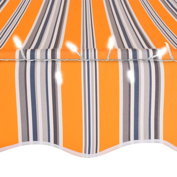 Tenda Da Sole Retrattile Manuale Con Led 150 Cm Gialla E Blu - Image 5