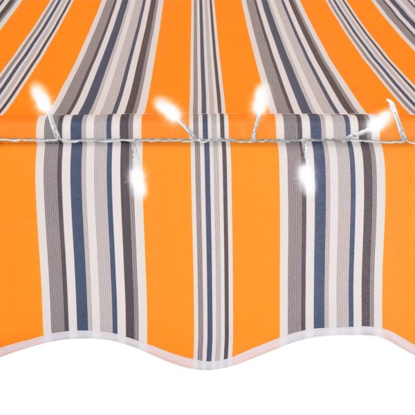 Tenda Da Sole Retrattile Manuale Con Led 400 Cm Gialla E Blu - Image 6