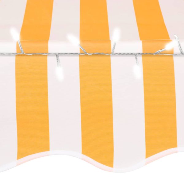 Tenda Da Sole Retrattile Manuale Led 150 Cm Bianca E Arancione - Image 5