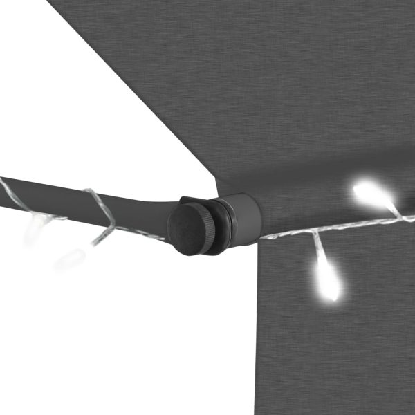 Tenda Da Sole Retrattile Manuale Con Led 100 Cm Antracite - Image 5