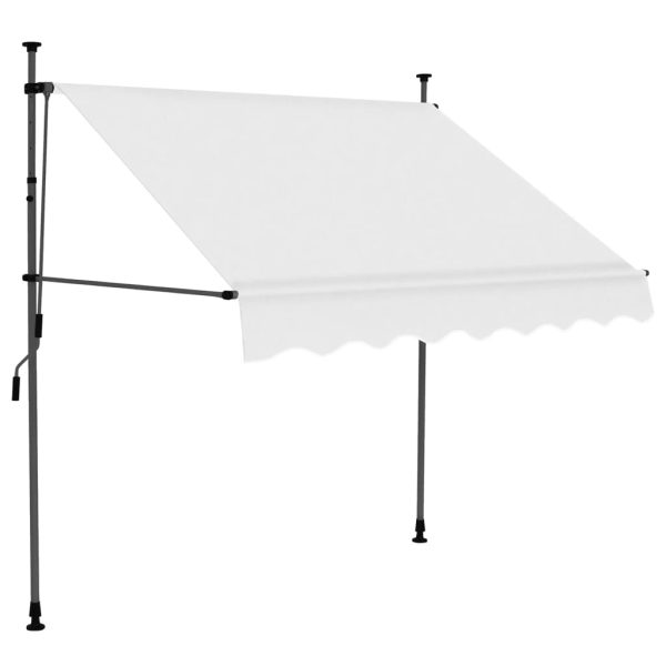 Tenda Da Sole Retrattile Manuale Con Led 150 Cm Crema - Image 2