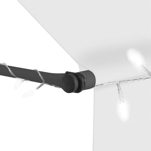 Tenda Da Sole Retrattile Manuale Con Led 150 Cm Crema - Image 5