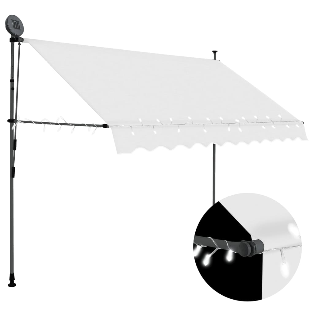 Tenda Da Sole Retrattile Manuale Con Led 300 Cm Crema