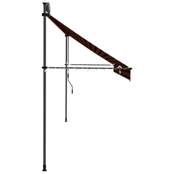 Tenda Da Sole Retrattile Manuale Led 400 Cm Arancione E Marrone - Image 6