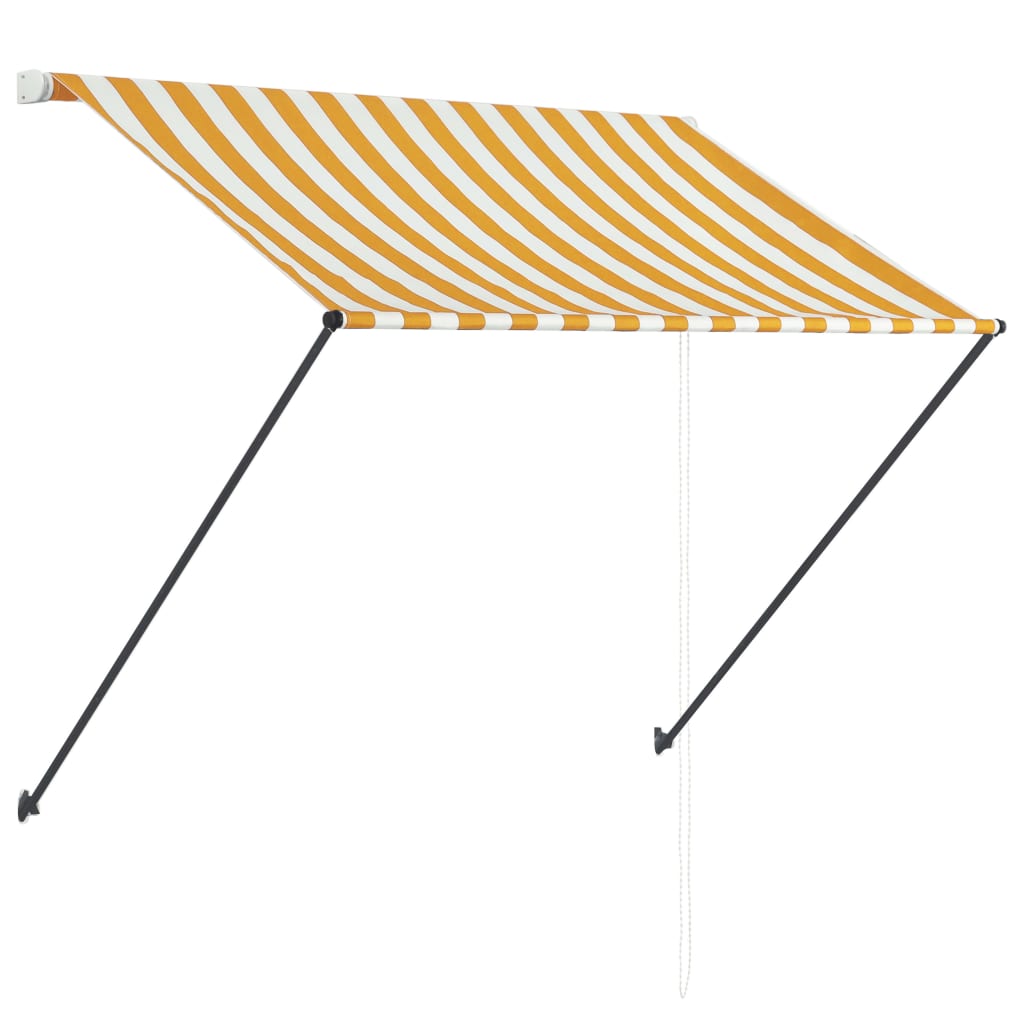 Tenda Da Sole Retrattile Con Led 150x150 Cm Giallo E Bianco - Image 4