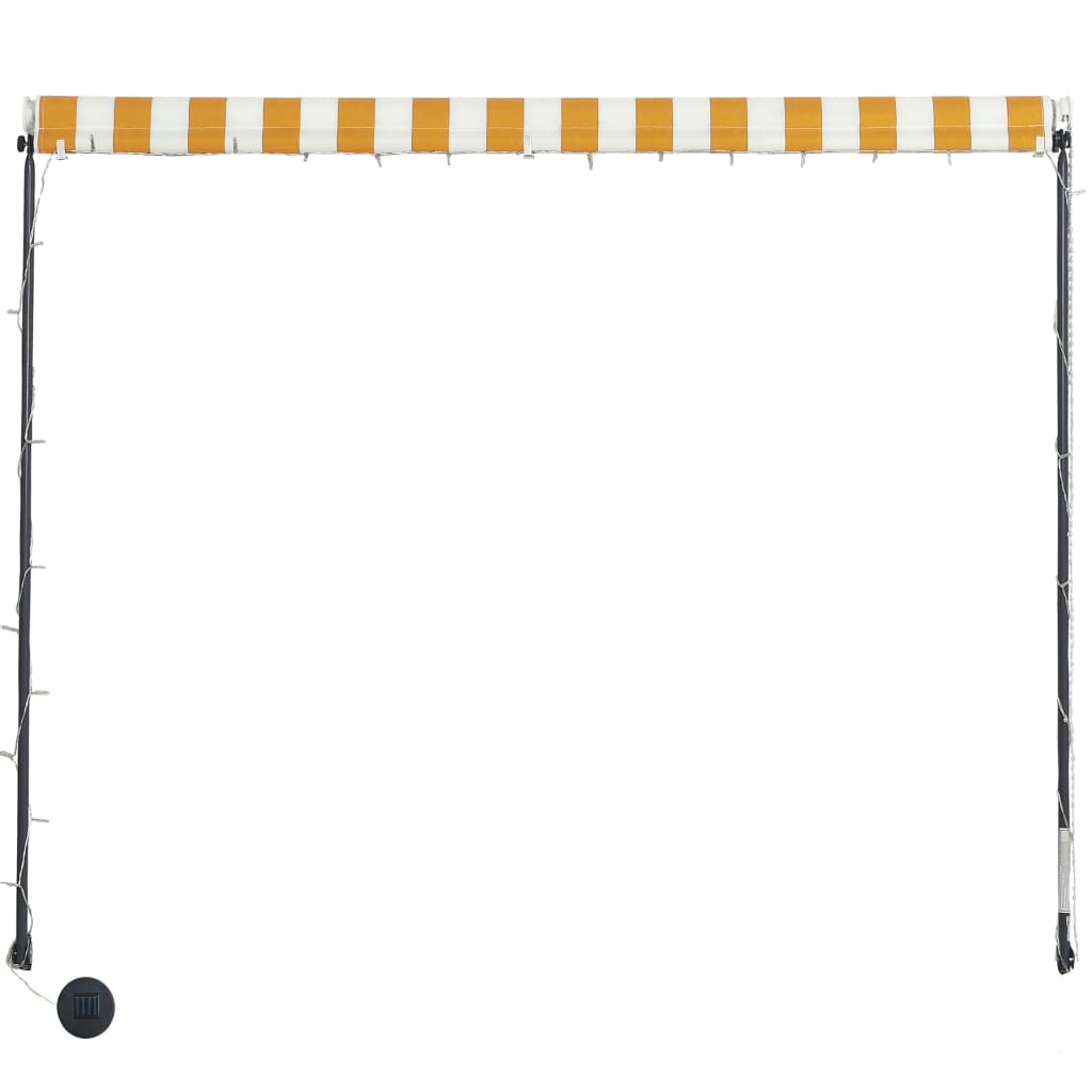 Tenda Da Sole Retrattile Con Led 150x150 Cm Giallo E Bianco - Image 6