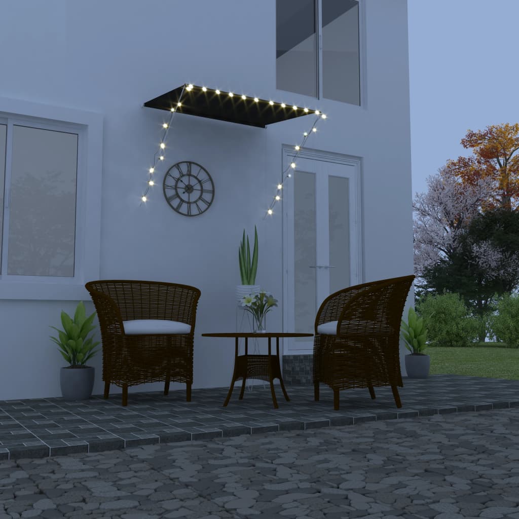 Tenda Da Sole Retrattile Con Led 150x150 Cm Antracite
