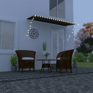 Tenda Da Sole Retrattile Con Led 300x150 Cm Antracite