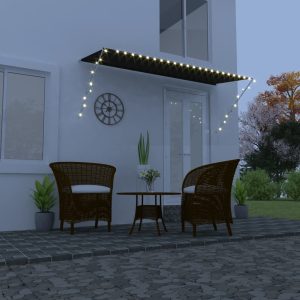 Tenda Da Sole Retrattile Con Led 350x150 Cm Antracite