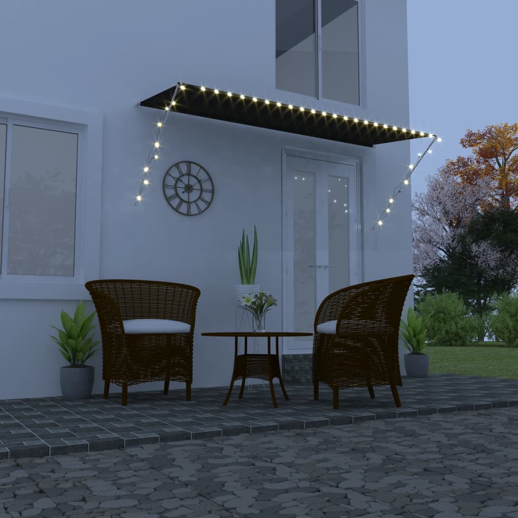 Tenda Da Sole Retrattile Con Led 350x150 Cm Antracite