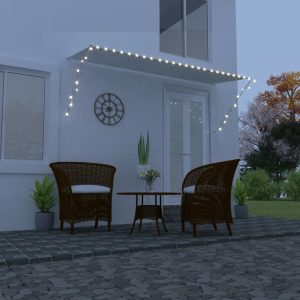 Tenda Da Sole Retrattile Con Led 350x150 Cm Crema