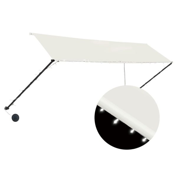 Tenda Da Sole Retrattile Con Led 350x150 Cm Crema - Image 2