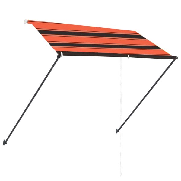 Tenda Da Sole Retrattile Con Led 250x150 Cm Arancione E Marrone - Image 4