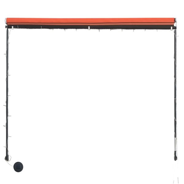 Tenda Da Sole Retrattile Con Led 250x150 Cm Arancione E Marrone - Image 5