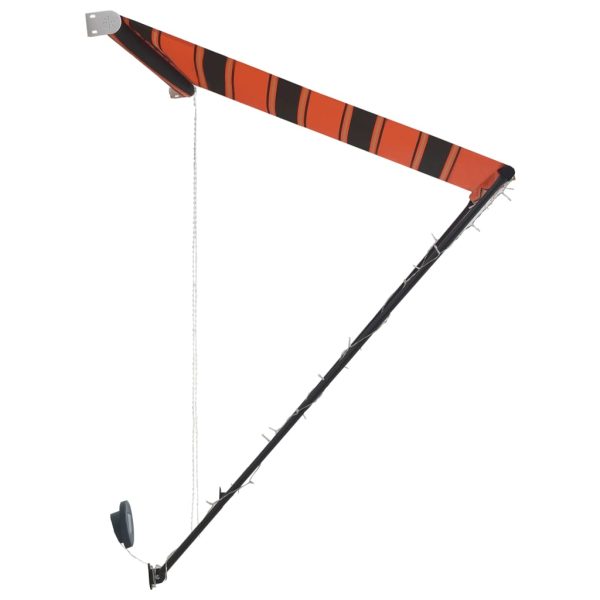 Tenda Da Sole Retrattile Con Led 250x150 Cm Arancione E Marrone - Image 6