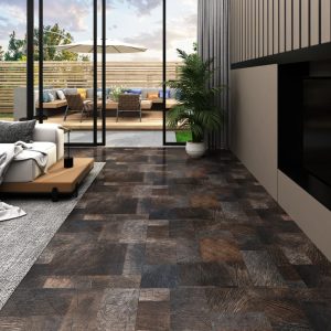 Listoni Pavimento Pvc Autoadesivi 5,11m² Venature Legno Marrone