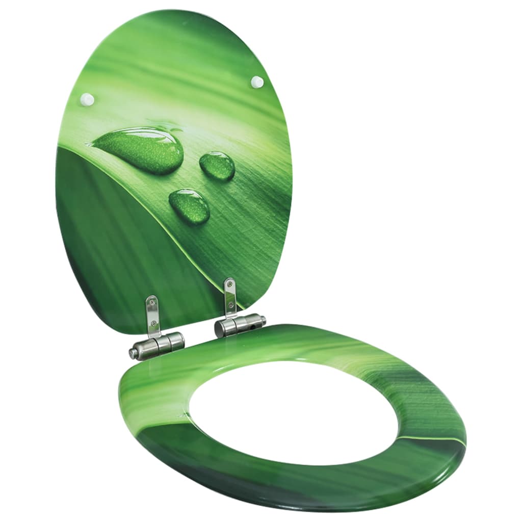 Tavoletta Wc Coperchio Chiusura Morbida Mdf Verde Goccia Acqua