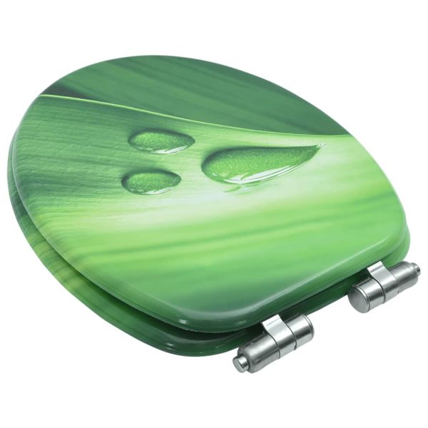 Tavoletta Wc Coperchio Chiusura Morbida Mdf Verde Goccia Acqua - Image 4
