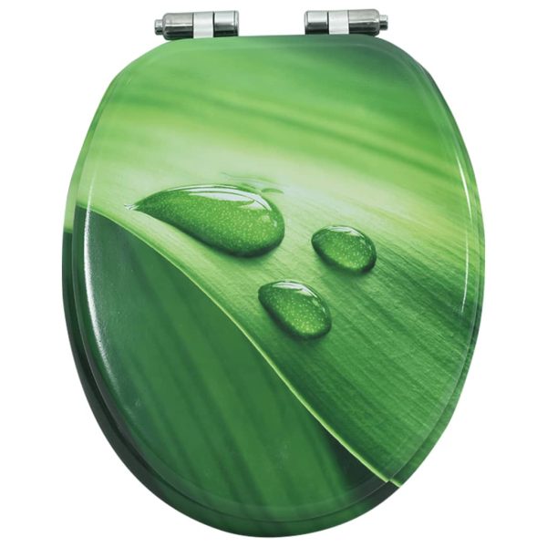 Tavoletta Wc Coperchio Chiusura Morbida Mdf Verde Goccia Acqua - Image 6
