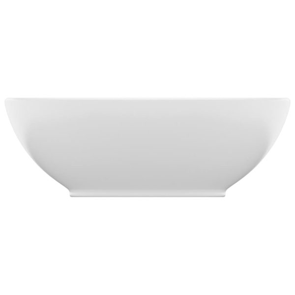 Lavandino Lusso Ovale Bianco Opaco 40x33 Cm In Ceramica - Image 3