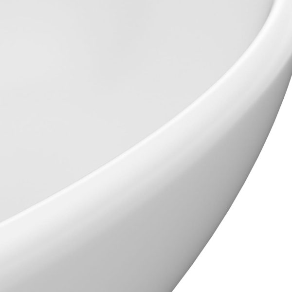 Lavandino Lusso Ovale Bianco Opaco 40x33 Cm In Ceramica - Image 5