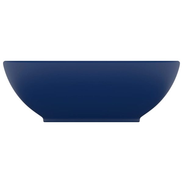 Lavandino Lusso Ovale Blu Scuro Opaco 40x33 Cm In Ceramica - Image 3