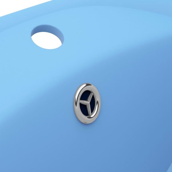 Lavabo Con Troppopieno Ovale Azzurro Opaco 58,5x39 Cm Ceramica - Image 6