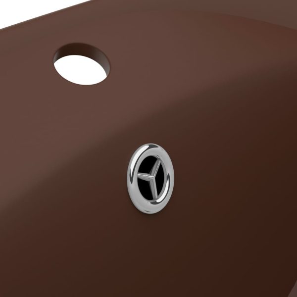 Lavabo Con Troppopieno Ovale Marrone Opaco 58,5x39cm Ceramica - Image 6