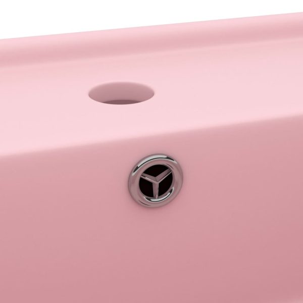 Lavabo Troppopieno Quadrato Rosa Opaco 41x41cm Ceramica - Image 5