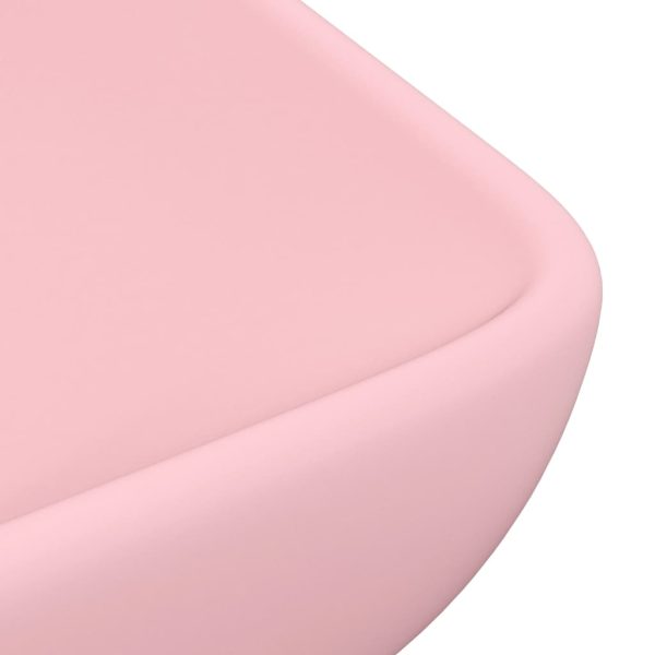 Lavandino Lusso Rettangolare Rosa Opaco 71x38 Cm In Ceramica - Image 5