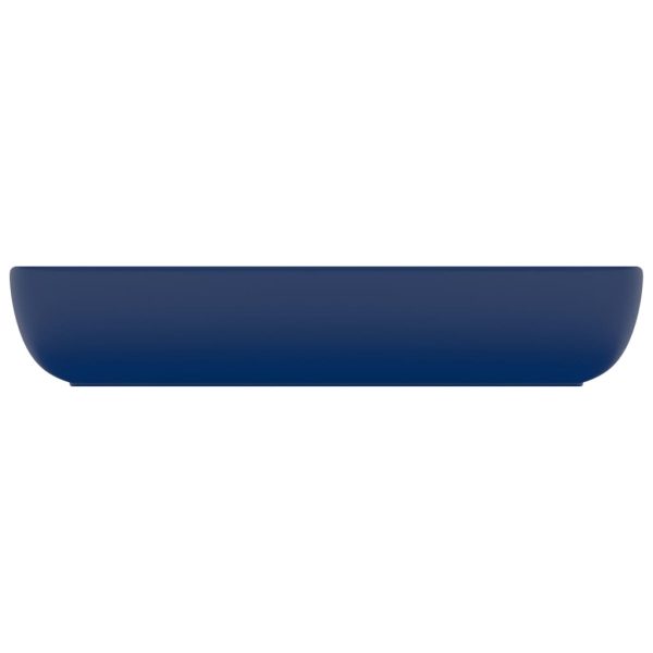 Lavabo Lusso Rettangolare Blu Scuro Opaco 71x38 Cm In Ceramica - Image 4