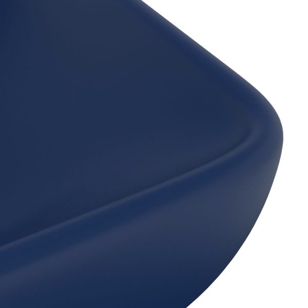 Lavabo Lusso Rettangolare Blu Scuro Opaco 71x38 Cm In Ceramica - Image 5