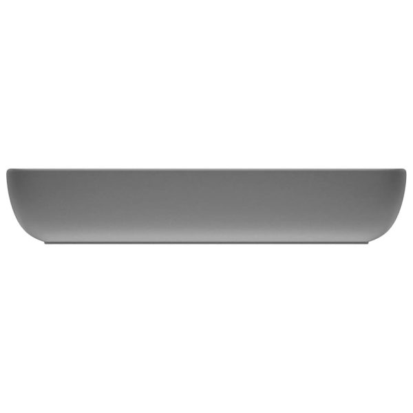 Lavabo Lusso Rettangolare Grigio Chiaro Opaco 71x38 Cm Ceramica - Image 4