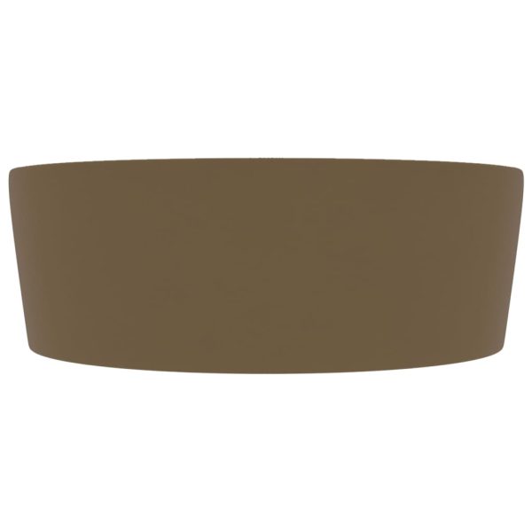 Lavandino Con Troppopieno Crema Opaco 36x13 Cm In Ceramica - Image 4