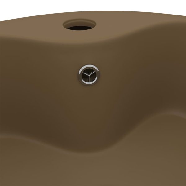 Lavandino Con Troppopieno Crema Opaco 36x13 Cm In Ceramica - Image 5