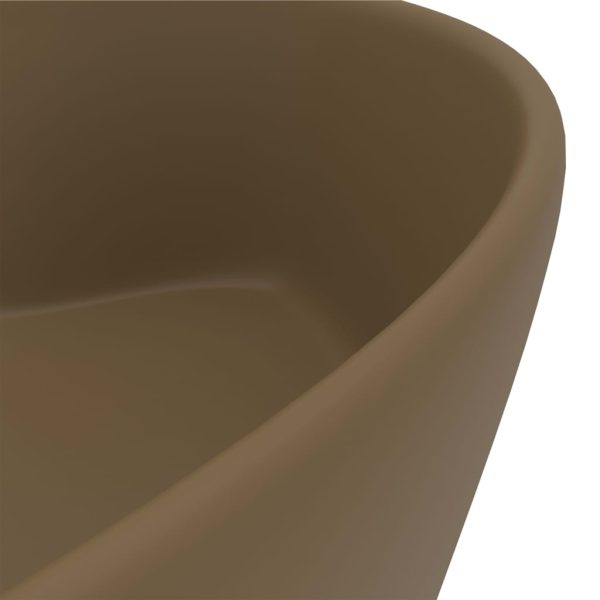 Lavandino Con Troppopieno Crema Opaco 36x13 Cm In Ceramica - Image 6